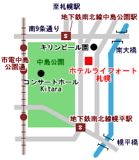 地図（ホテルライフォート札幌）
